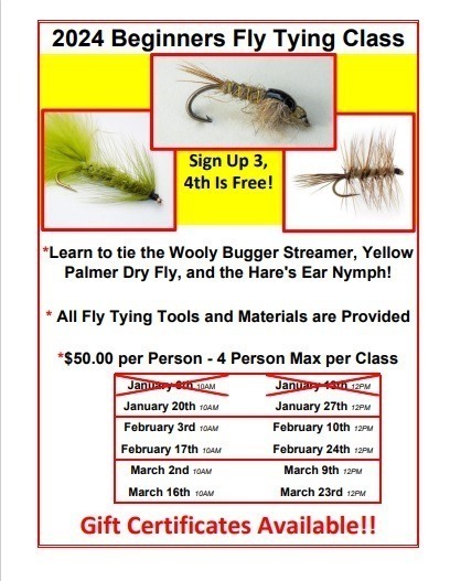 Winter Fly Tying Classes Schedule