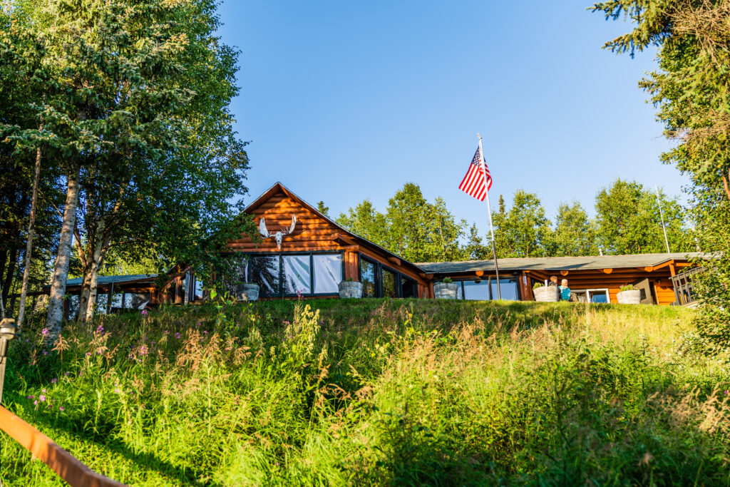 Enjoy Your Morning Coffee or Your Evening Cocktail on the Lodges Porch in the Middle of the Alaskan Bush Curtis Wright Outfitters