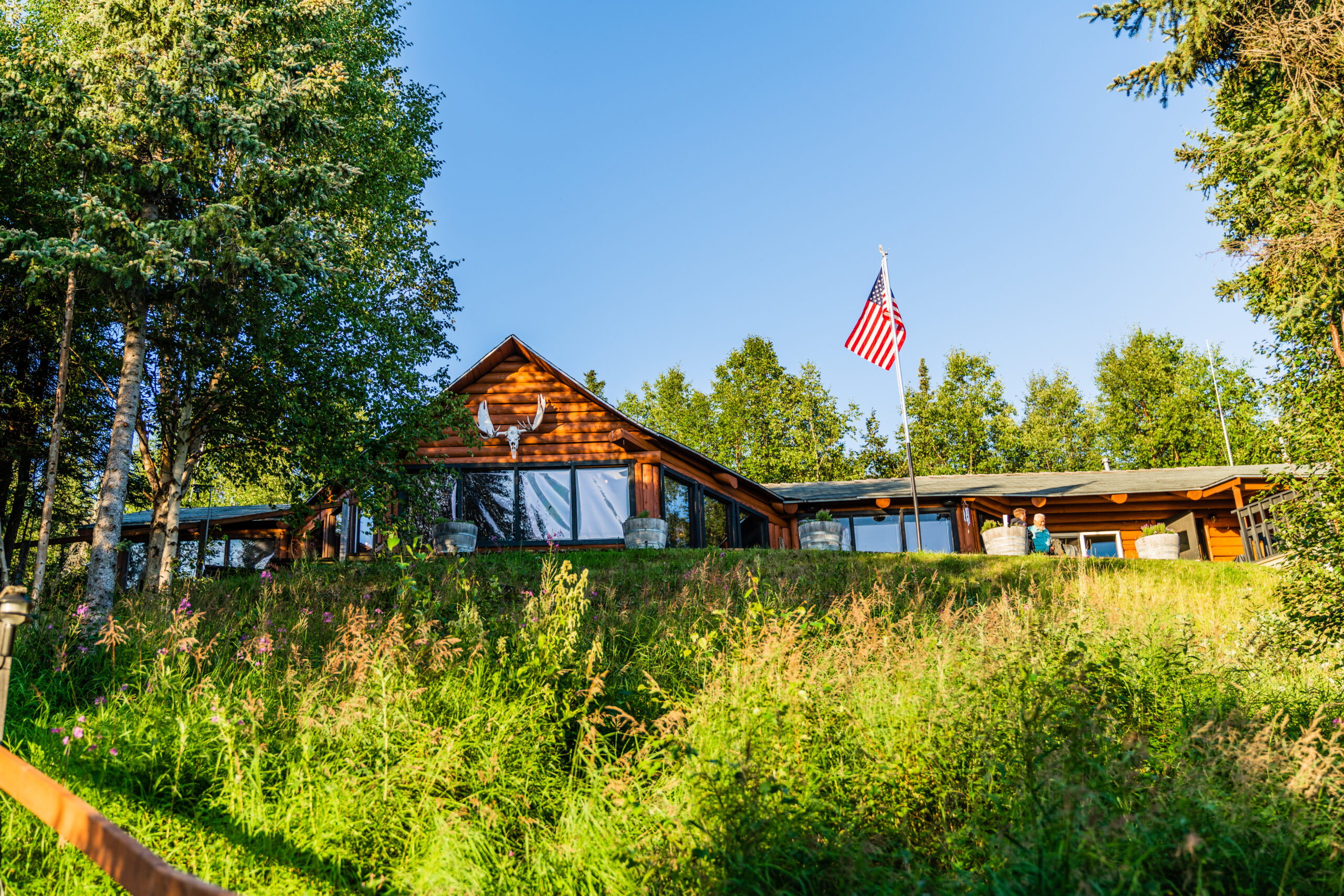 Enjoy Your Morning Coffee or Your Evening Cocktail on the Lodges Porch in the Middle of the Alaskan Bush Curtis Wright Outfitters Curtis Wright Outfitters